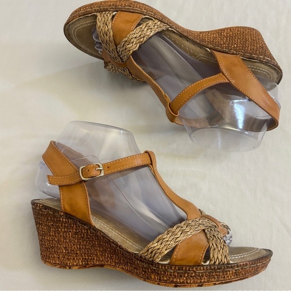 Patrizia 8 Spring Step Malorie Camel Wedge Women’s Tan Sandals Comfort Shoes - Picture 10 of 13